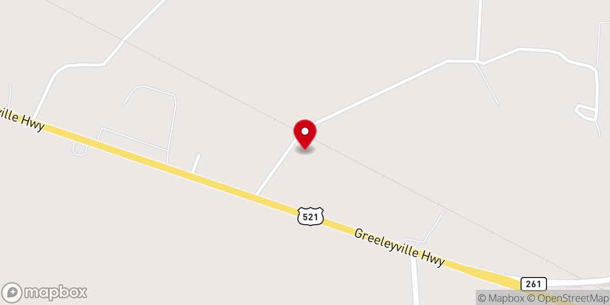 Map showing location of Hickory Grove Baptist Church