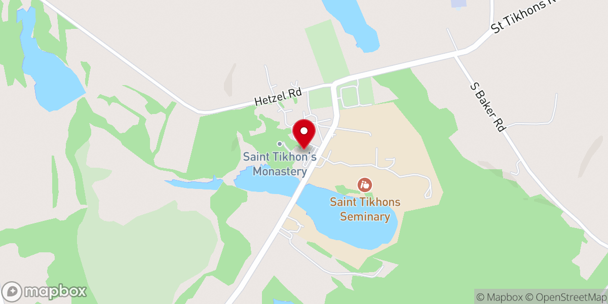 Map showing location of St. Tikhon's Monastery Bookstore