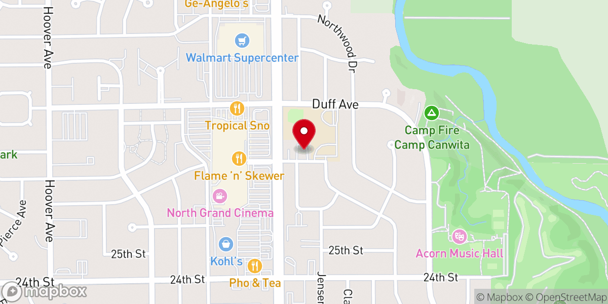Map showing location of Stevens Memorial Chapel