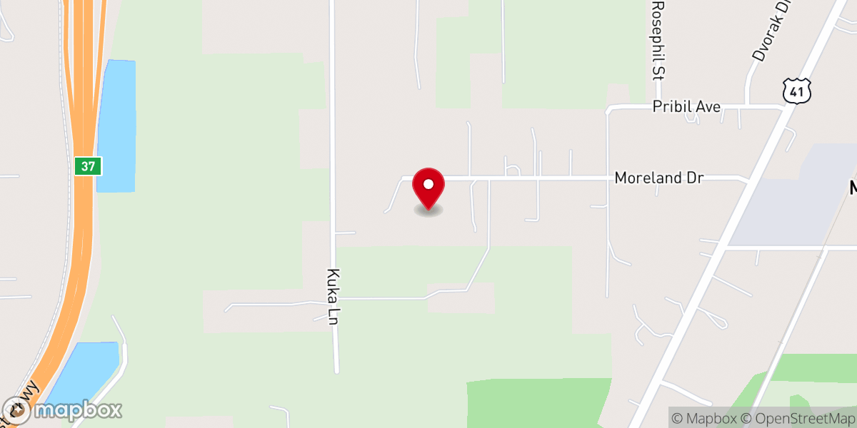 Map showing location of Blue Acres Christmas Tree Farm
