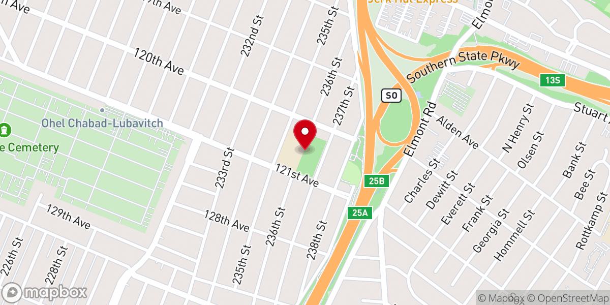 Map showing location of The Cambria Heights School