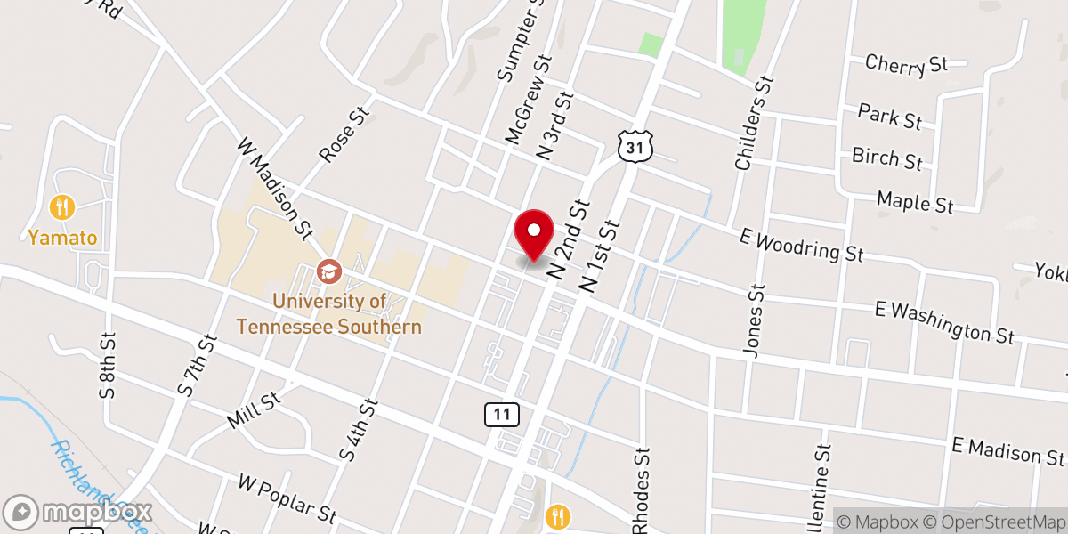 Map showing location of First United Methodist Church