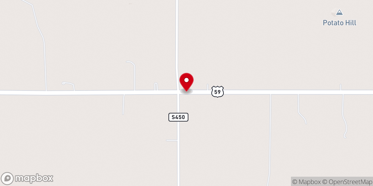 Map showing location of Mound Valley Church