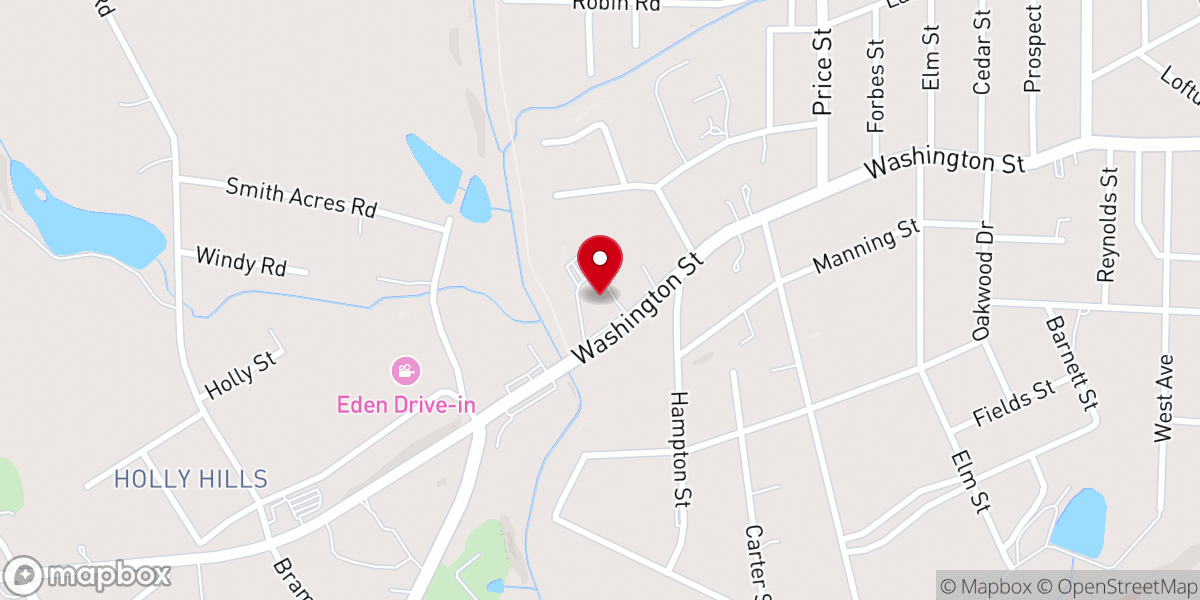 Map showing location of Hampton Heights Baptist Church