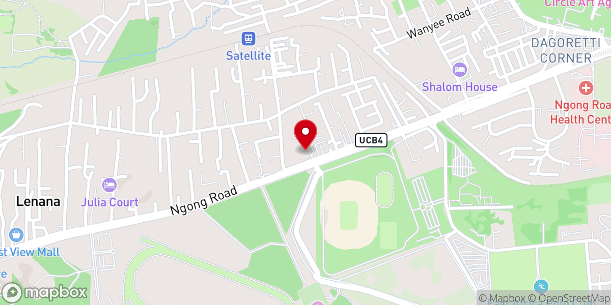 Map showing location of Nairobi International Lutheran Church