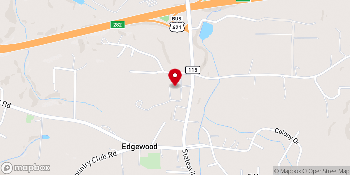Map showing location of Crossfire United Methodist Church