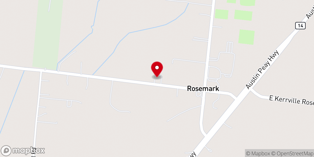 Map showing location of Rosemark First Presbyterian Church