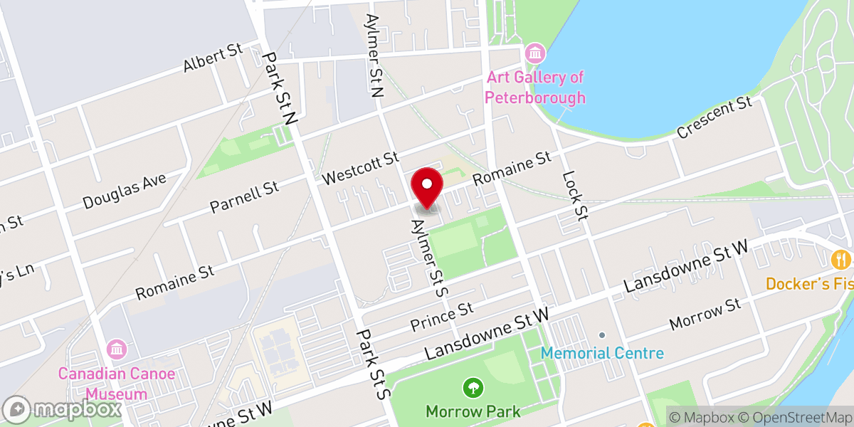 Map showing location of St. James United Church