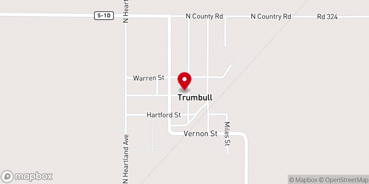 Map showing location of Trumbull United Methodist Church