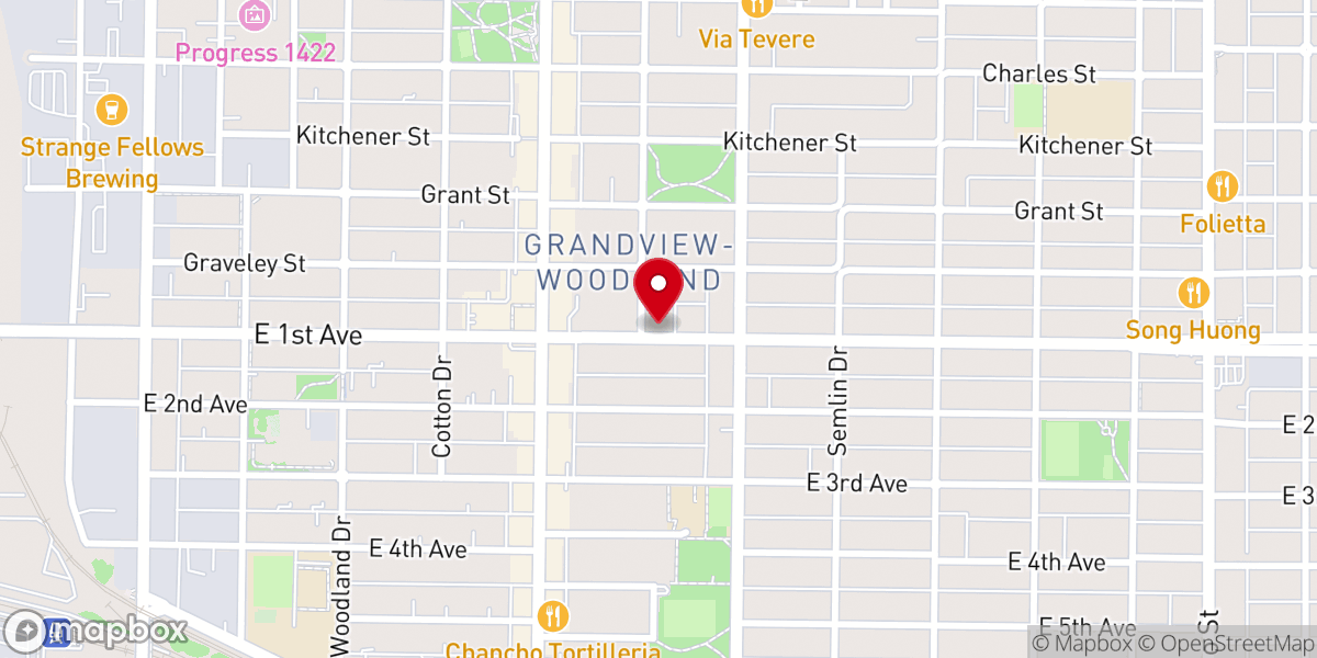 Map showing location of Grandview Church