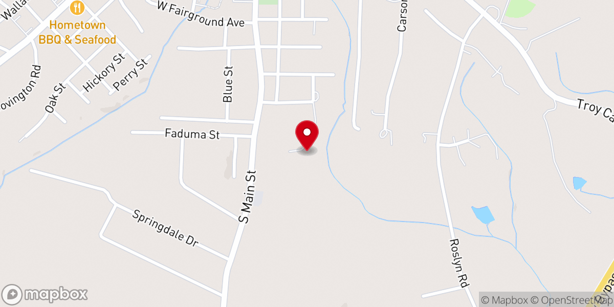 Map showing location of Troy Chapel AME Zion Church