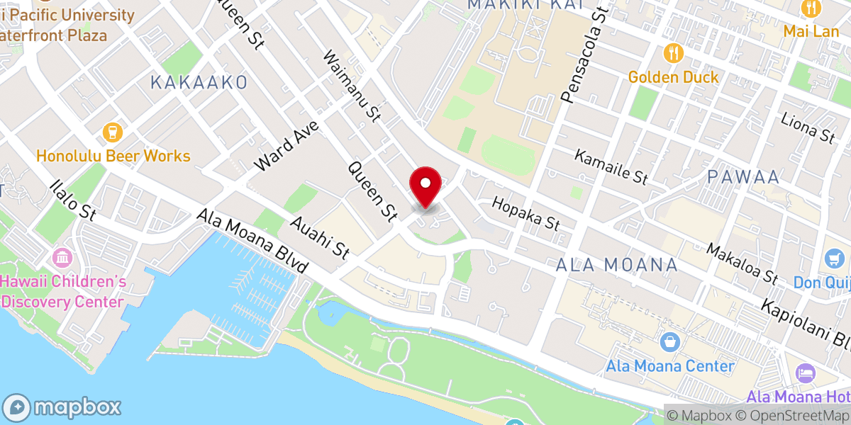 Map showing location of Harbor Church Honolulu
