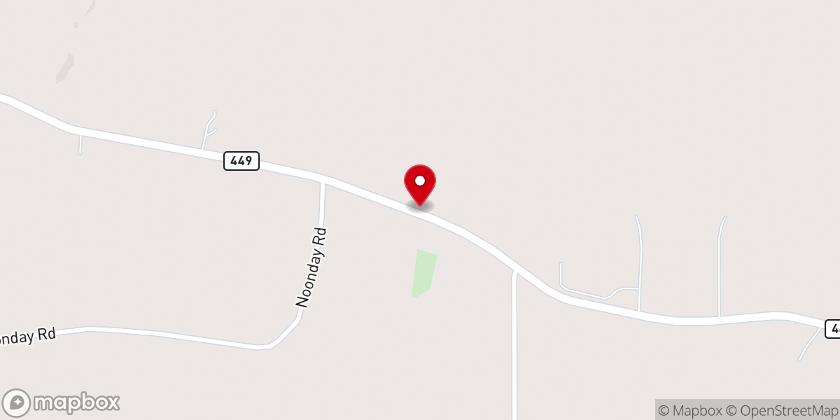 Map showing location of Potters Creek Church
