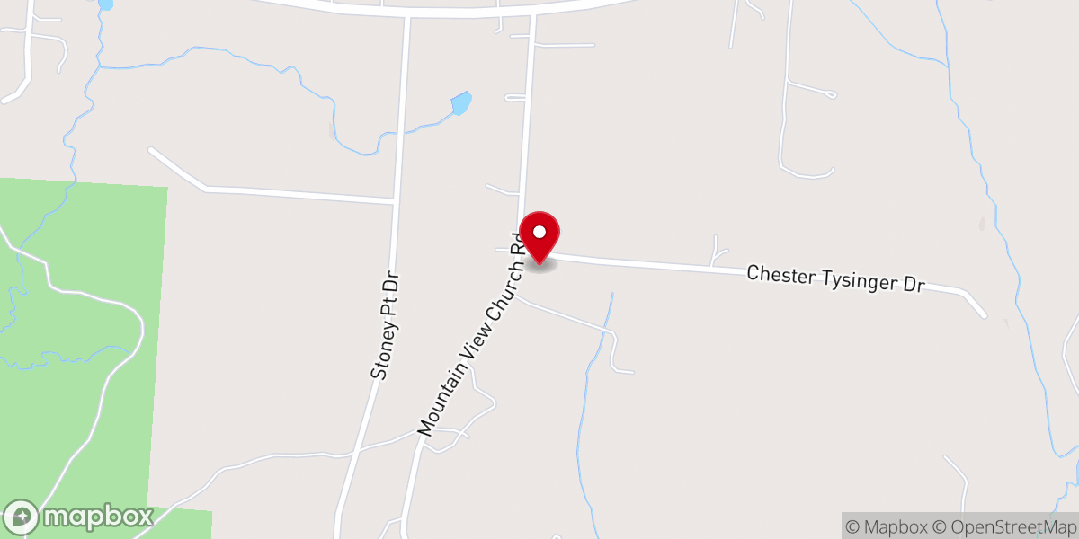 Map showing location of Mountain View Baptist Church