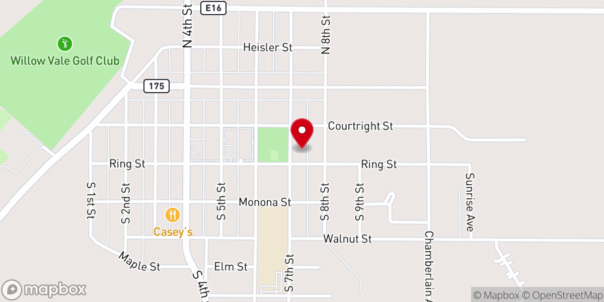 Map showing location of St John's United Methodist Church