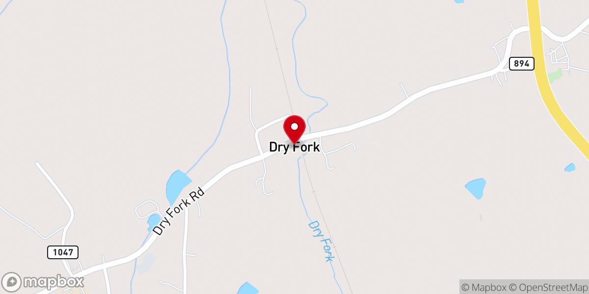 Map showing location of Dry Fork