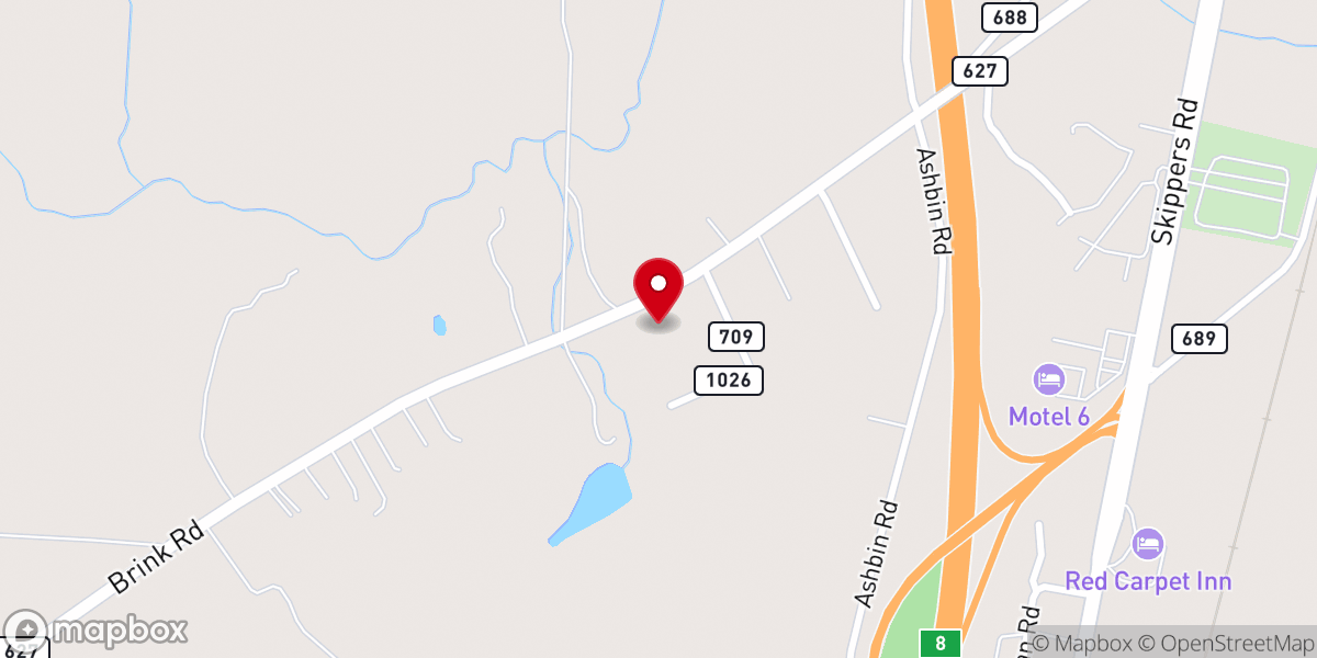 Map showing location of Salem Baptist Church