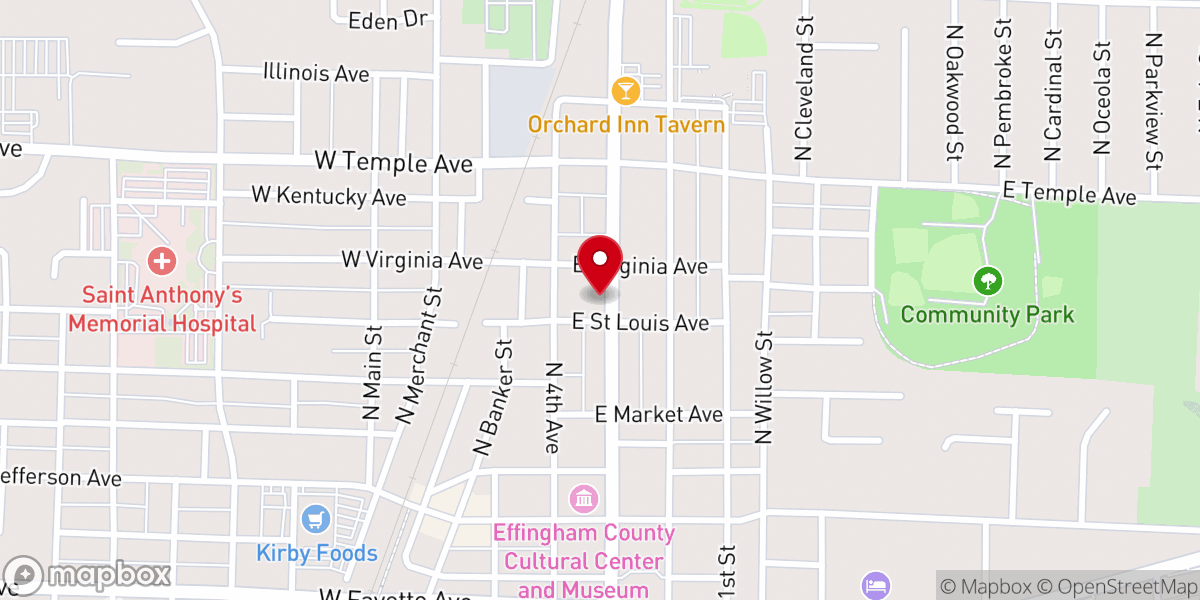 Map showing location of St Anthony Church