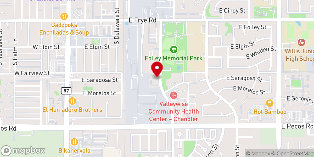 Map showing location of Foothills Community Church