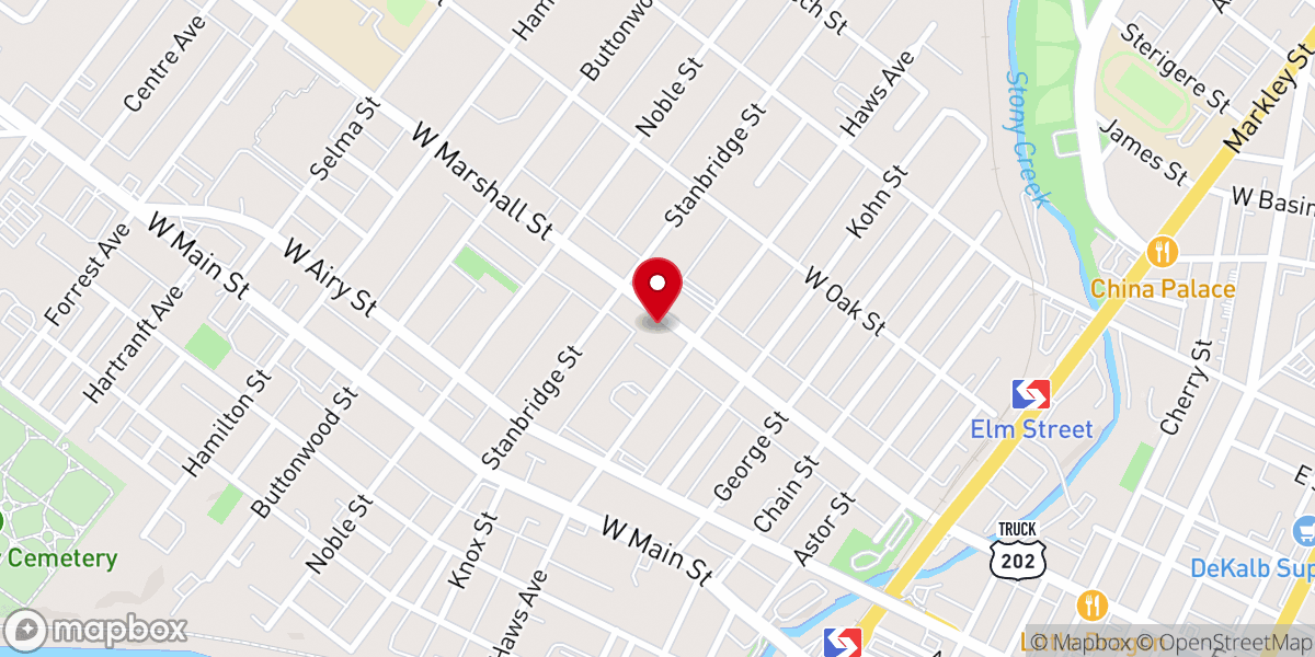 Map showing location of Haws Avenue United Methodist Church