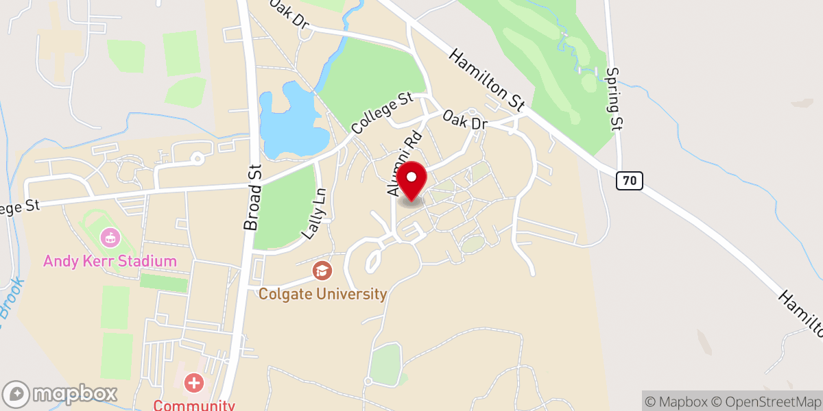 Map showing location of Colgate Memorial Chapel