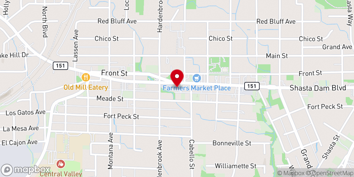 Map showing location of Lily of the Valley Revival Center
