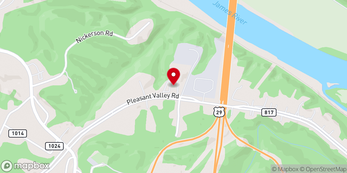 Map showing location of Pleasant Valley Baptist Church
