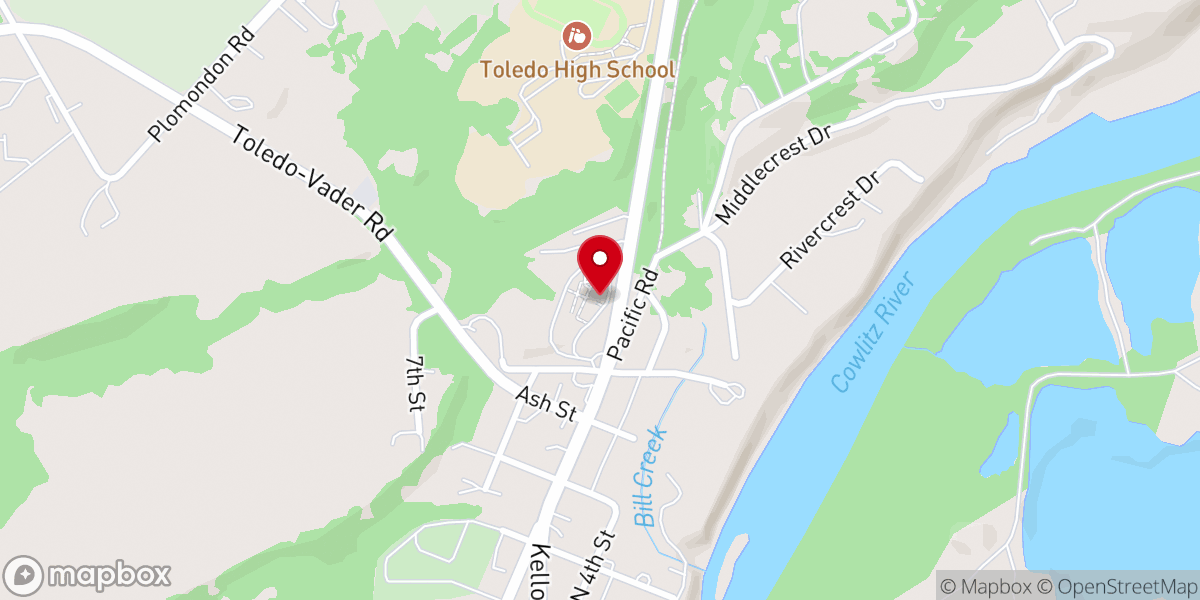 Map showing location of Toledo First Baptist Church