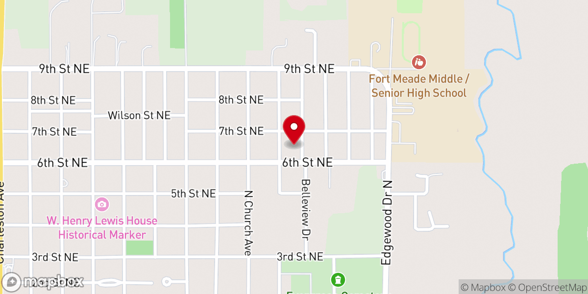 Map showing location of Oak Park Baptist Church