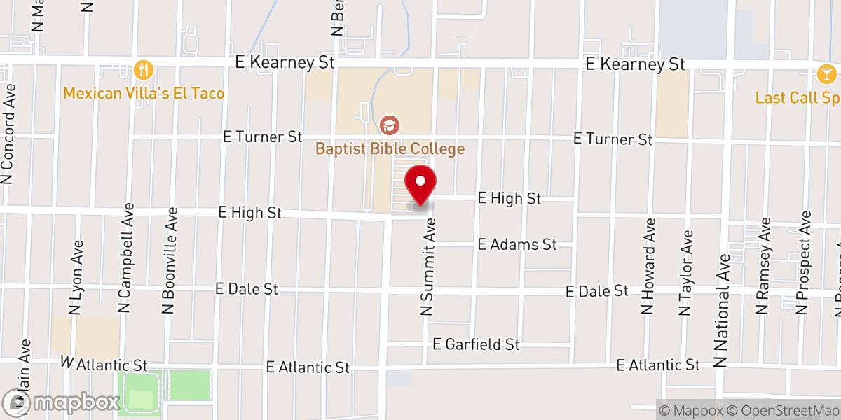 Map showing location of Freedom Baptist Church