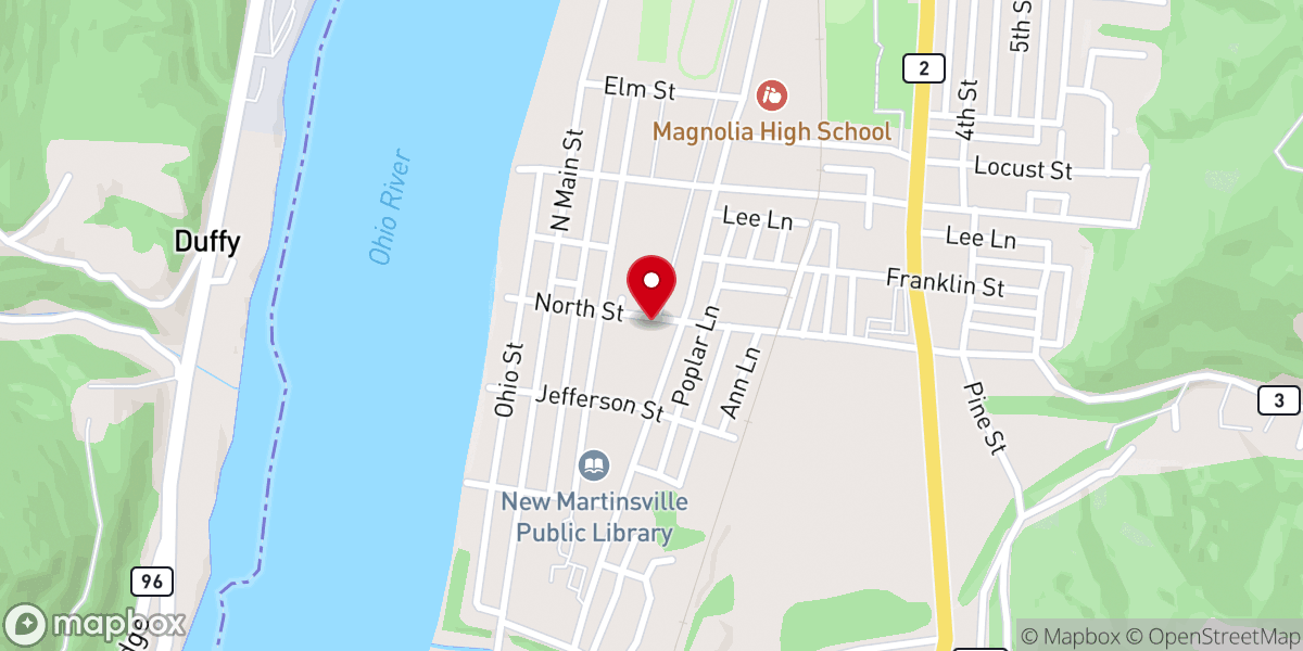 Map showing location of Lutheran Church