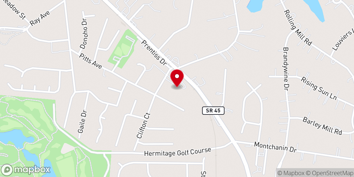 Map showing location of Temple Baptist Church of Old Hickory