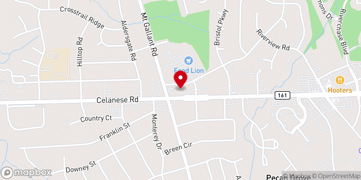 Map showing location of Covenant Presbyterian Church