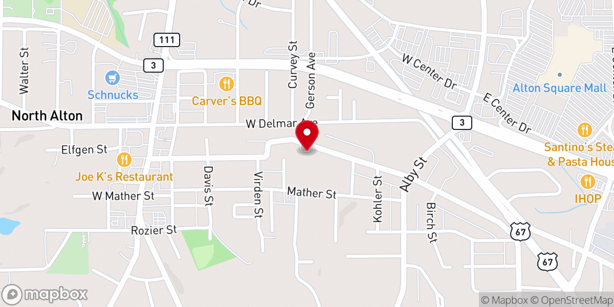 Map showing location of Elm St Presbyterian Church