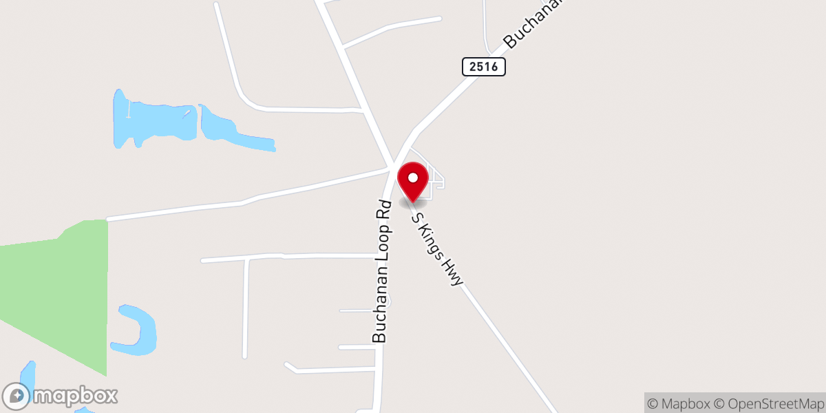 Map showing location of Buchanan Memorial Church