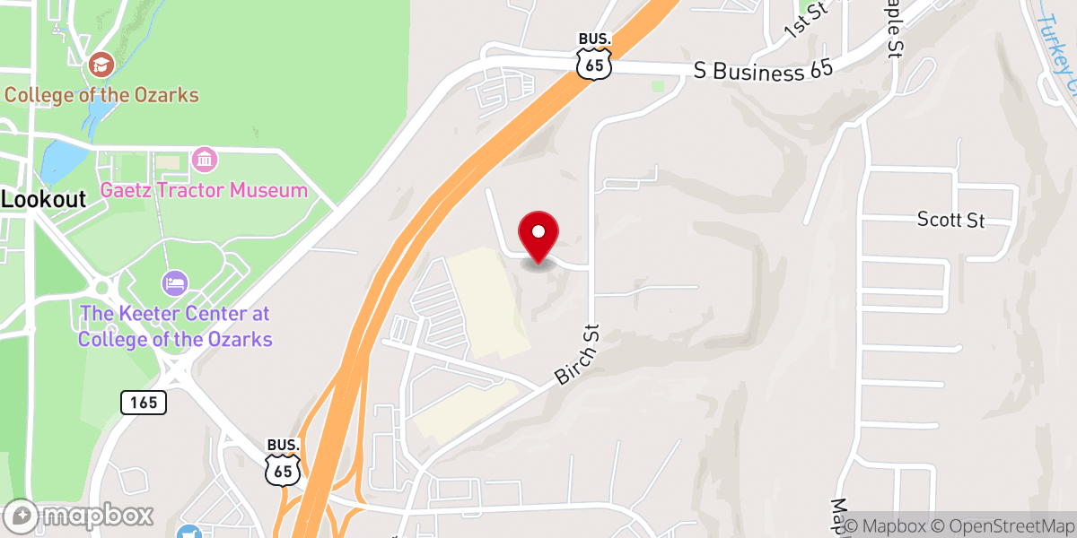 Map showing location of Branson Calvary Apostolic Church Inc