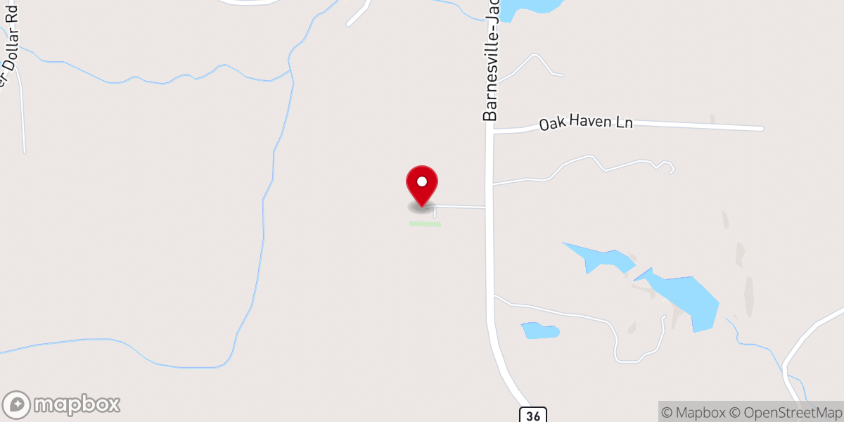 Map showing location of Lilla Baptist Church