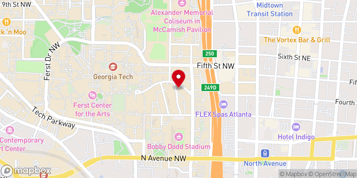 Map showing location of Catholic Center