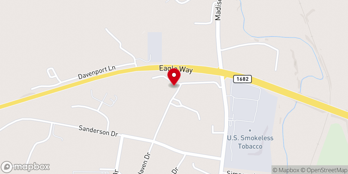 Map showing location of Blooming Grove Church