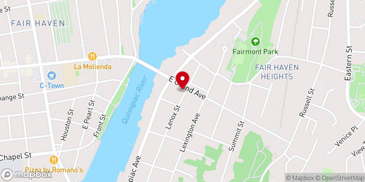 Map showing location of Pilgrim Congregational UCC