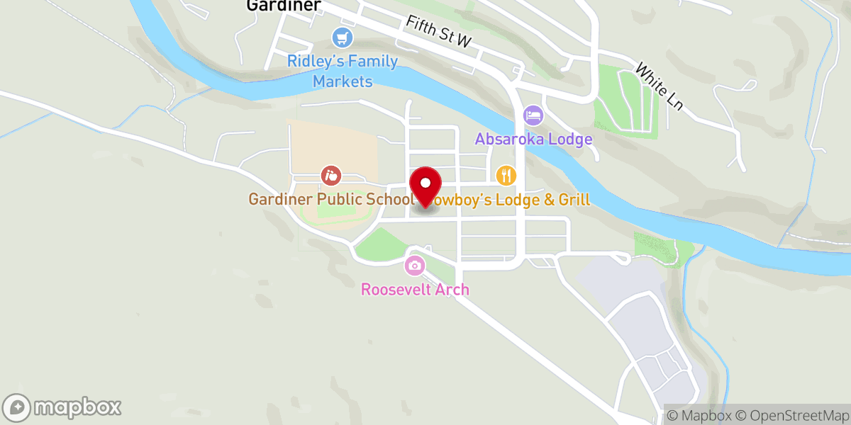 Map showing location of Gardiner Community Church