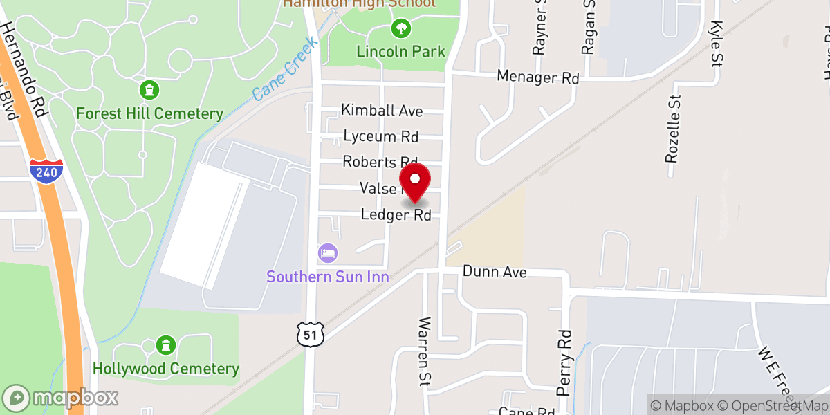 Map showing location of Peters Rock Baptist Church