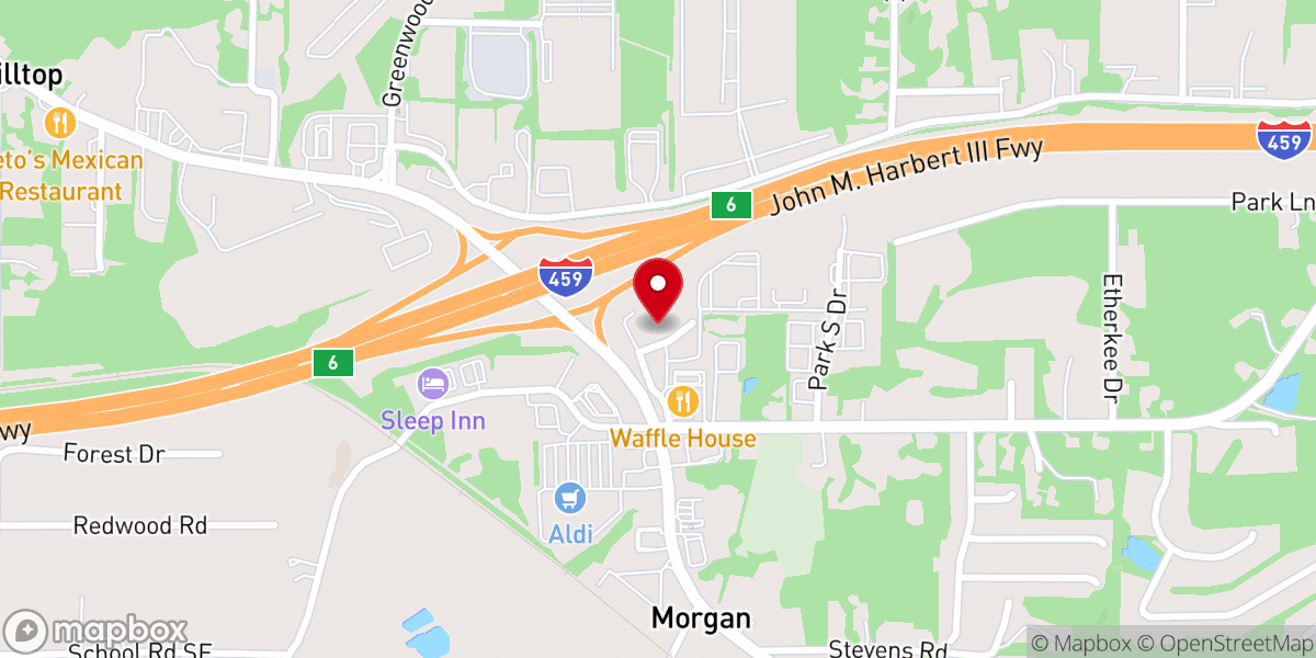 Map showing location of Morgan Church
