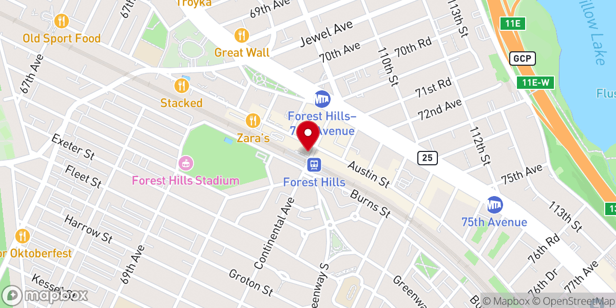 Map showing location of Forest Hills Station House