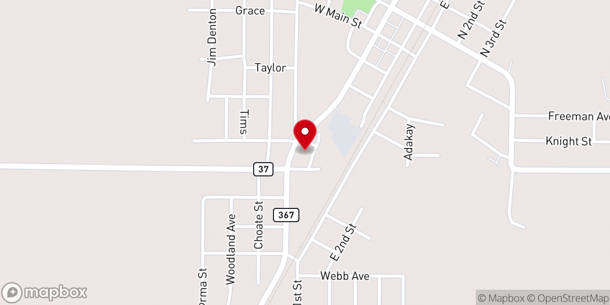 Map showing location of Tuckerman Church of Christ
