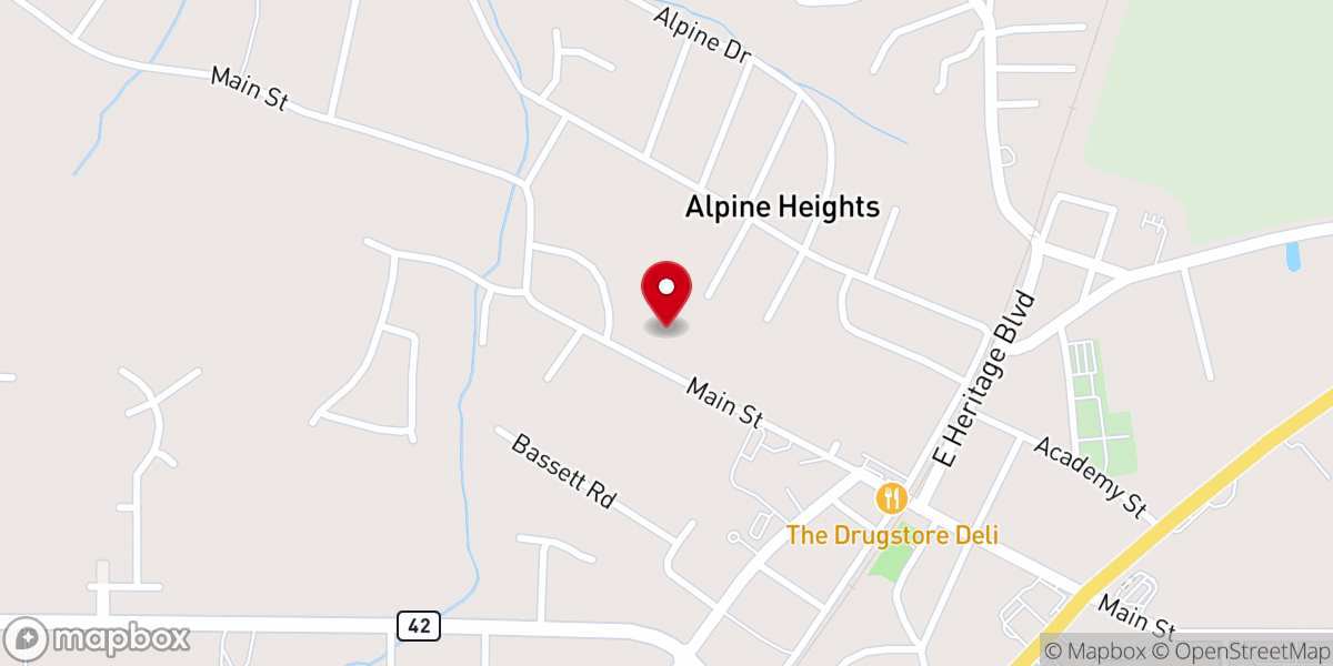 Map showing location of Faith Tabernacle