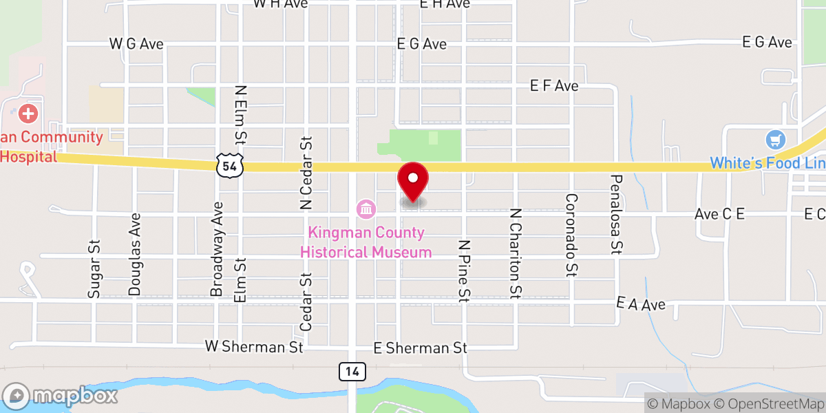 Map showing location of First Baptist Church