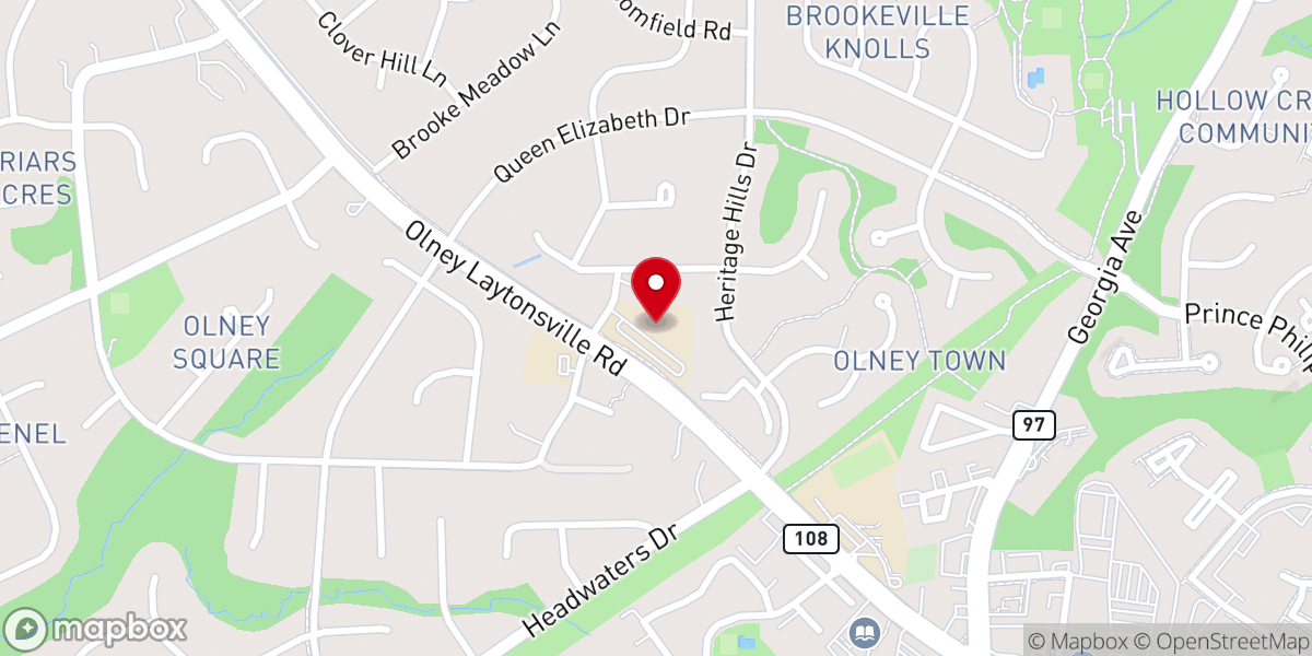 Map showing location of B'nai Shalom of Olney Congregation