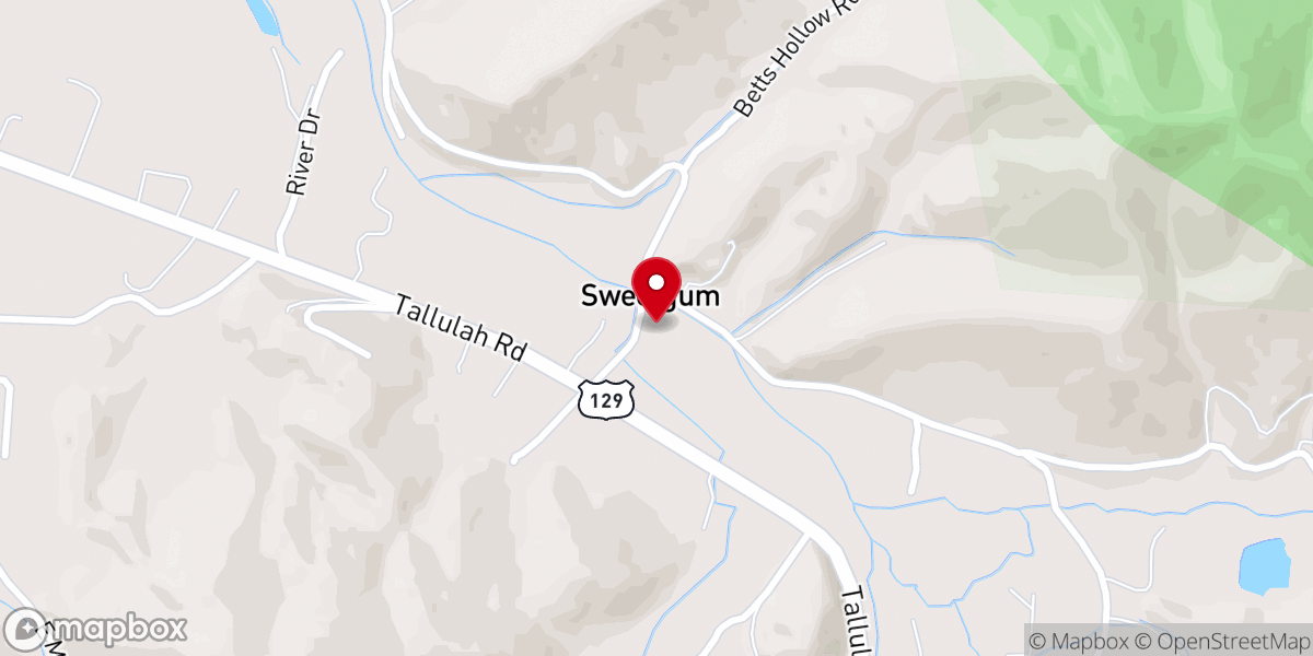 Map showing location of Sweetwater Baptist Church - Robbinsville N.C.