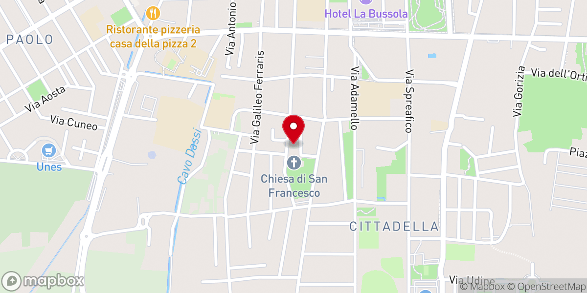 Map showing location of Centro Estivo Parrocchie Novara Sud